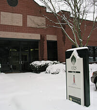 Hope Industrial Systems building covered in snow, winter 2011