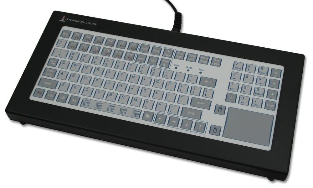 NEMA 4 Short-Travel Industrial Benchtop Keyboard with touchpad