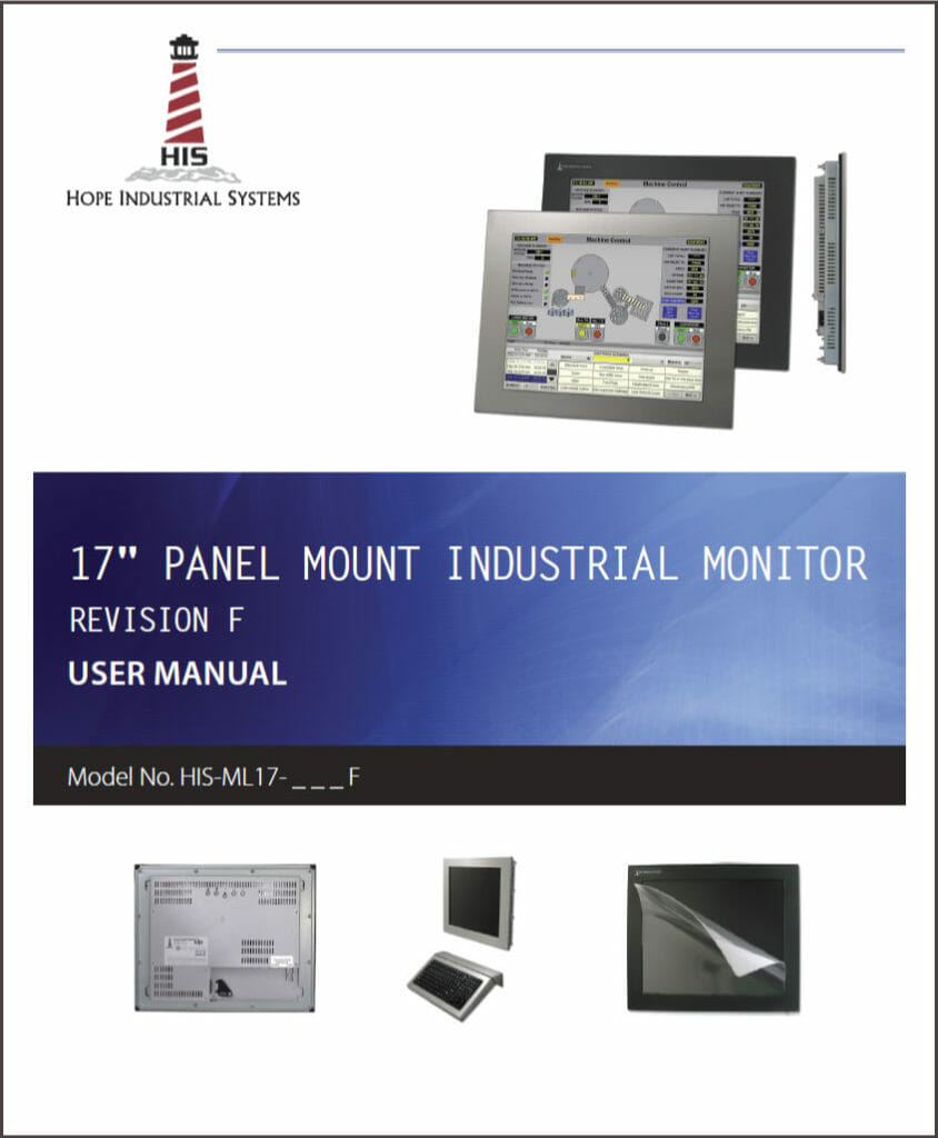 17" Panel Mount Industrial Monitor User Manual