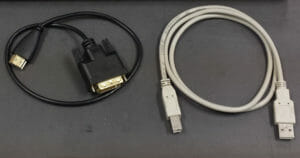 1.5' HDMI to DVI cable and standard USB cable
