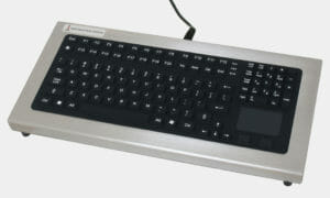 Benchtop Full-Travel Keyboard with Capacitive Touchpad