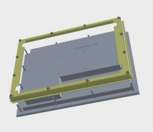 3D Drawing of 15” Panel Mount Monitor