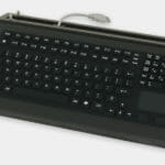 IP65/IP66 Full-Travel Monitor-Mounted Keyboard with touchpad, black carbon steel