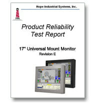 17" Universal Mount Monitor Reliability Test Report Cover