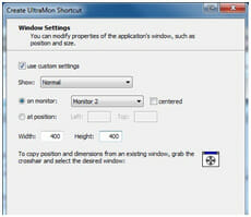 UltraMon Shortcuts Feature