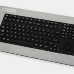 Industrial Panel Mount Keyboard with Rugged Full-Travel Keys and Button Pointer
