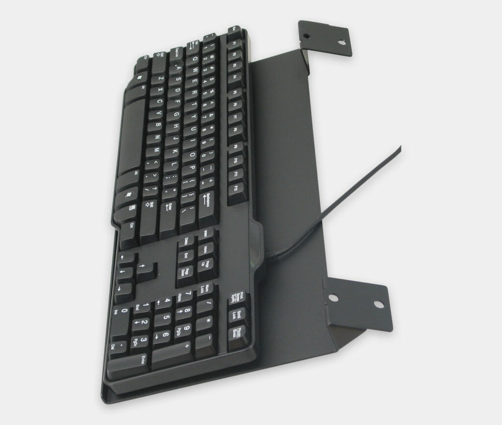 Industrial Keyboard Mounting Tray for Rugged Keyboards, side view