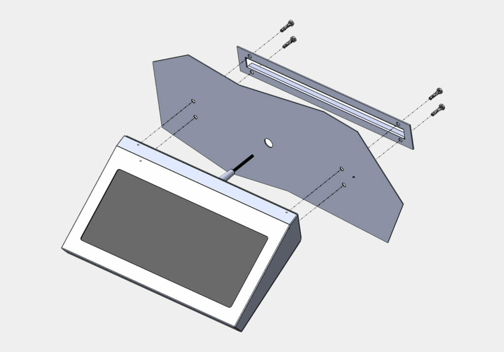 Mounting Diagram for Industrial Fixed Wall Mount Keyboards