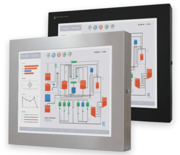 19" Universal Mount Industrial Monitors and IP65/IP66 Rugged Touch Screens, fully enclosed displays