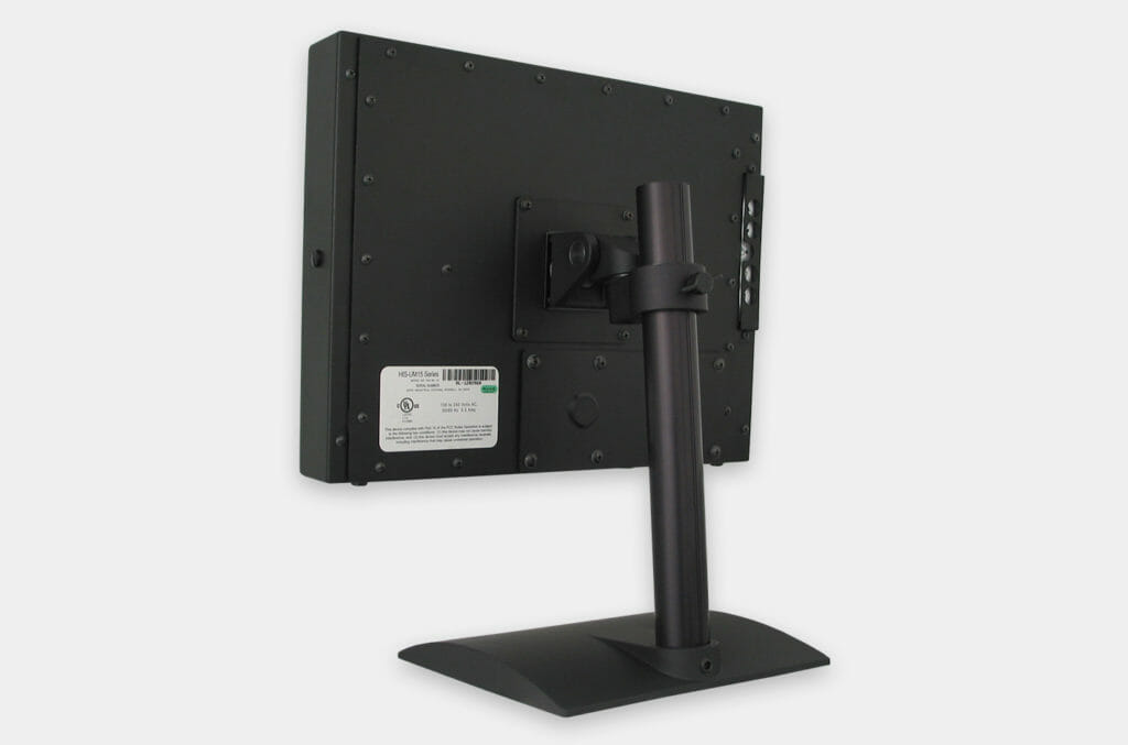 VESA Benchtop Stand for Industrial Monitors, Rear View