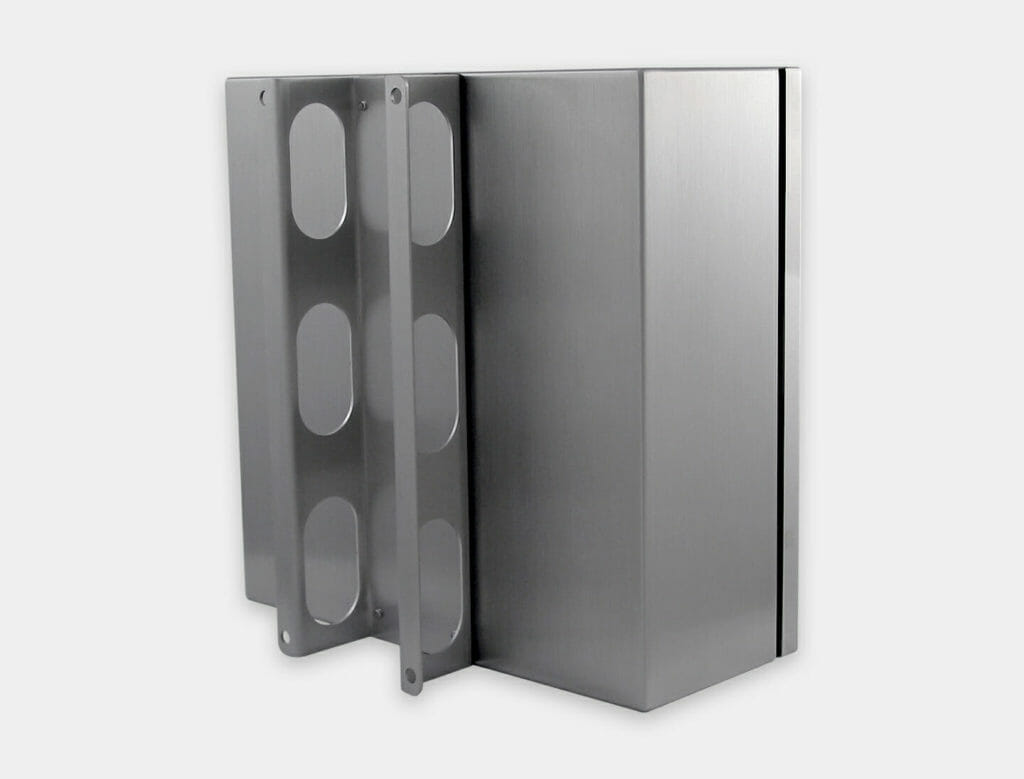 Wall Mount Bracket for Industrial Enclosures for Thin Clients and Small PCs, stainless steel