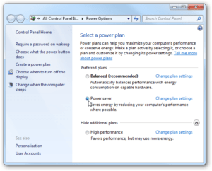 Windows Power Settings