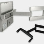 Heavy Industrial Wall Arm Mount Options for Universal Mount Monitors, Double Extension Arms