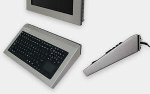 New Fixed Wall Mount Keyboard, shown in Stainless Steel with R3 Keypad